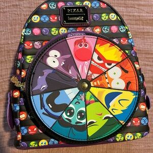 Loungefly Pixar Emoji Kids Backpack - Black and Multicolor